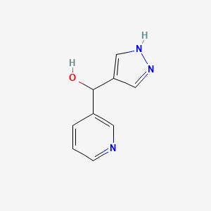 molecular formula C9H9N3O B13298763 (1H-Pyrazol-4-yl)(pyridin-3-yl)methanol 