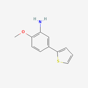 molecular formula C11H11NOS B13298771 2-Methoxy-5-(thiophen-2-YL)aniline 