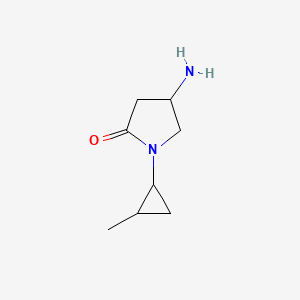 molecular formula C8H14N2O B13298824 4-Amino-1-(2-methylcyclopropyl)pyrrolidin-2-one 