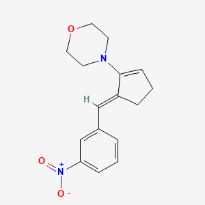 molecular formula C16H18N2O3 B13298882 4-[5-(3-Nitro-benzylidene)-cyclopent-1-enyl]-morpholine 