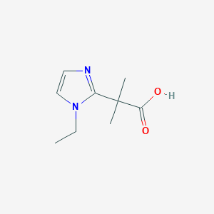 molecular formula C9H14N2O2 B13298886 2-(1-ethyl-1H-imidazol-2-yl)-2-methylpropanoic acid 