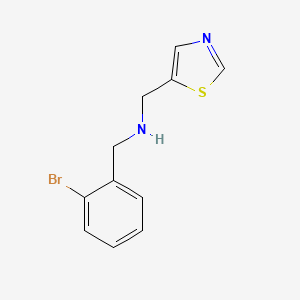 molecular formula C11H11BrN2S B13298887 [(2-Bromophenyl)methyl](1,3-thiazol-5-ylmethyl)amine 