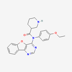 molecular formula C24H24N4O3 B13298929 N-([1]benzofuro[3,2-d]pyrimidin-4-yl)-N-(4-ethoxyphenyl)piperidine-3-carboxamide 