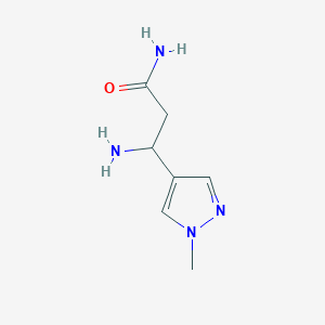 molecular formula C7H12N4O B13298933 3-Amino-3-(1-methyl-1H-pyrazol-4-YL)propanamide 