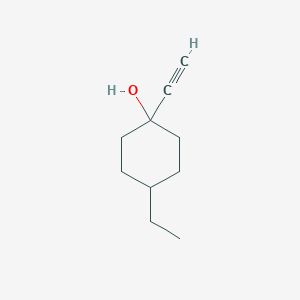 molecular formula C10H16O B13298967 4-Ethyl-1-ethynylcyclohexan-1-ol 