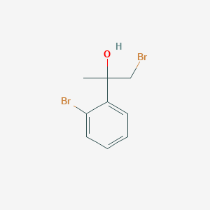 molecular formula C9H10Br2O B13298977 1-Bromo-2-(2-bromophenyl)propan-2-ol 