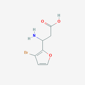 molecular formula C7H8BrNO3 B13298978 3-Amino-3-(3-bromofuran-2-yl)propanoic acid 