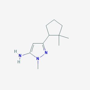 molecular formula C11H19N3 B13299006 3-(2,2-Dimethylcyclopentyl)-1-methyl-1H-pyrazol-5-amine 