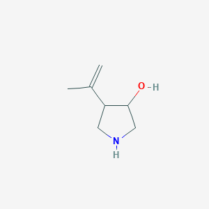 molecular formula C7H13NO B13299089 4-(Prop-1-EN-2-YL)pyrrolidin-3-OL 