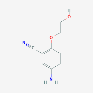 molecular formula C9H10N2O2 B13299095 5-Amino-2-(2-hydroxyethoxy)benzonitrile 