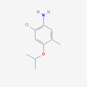 molecular formula C10H14ClNO B13299103 2-Chloro-5-methyl-4-(propan-2-yloxy)aniline 