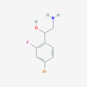 molecular formula C8H9BrFNO B13299115 2-Amino-1-(4-bromo-2-fluorophenyl)ethan-1-OL CAS No. 1099671-36-9