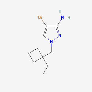 molecular formula C10H16BrN3 B13299131 4-Bromo-1-[(1-ethylcyclobutyl)methyl]-1H-pyrazol-3-amine 