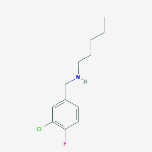 molecular formula C12H17ClFN B13299159 [(3-Chloro-4-fluorophenyl)methyl](pentyl)amine 