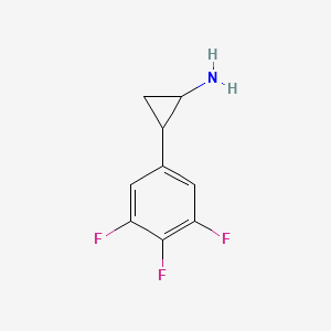 molecular formula C9H8F3N B13299189 2-(3,4,5-Trifluorophenyl)cyclopropan-1-amine 