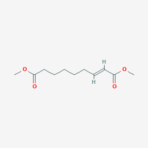 molecular formula C11H18O4 B13299223 3-Methyl-non-2-enedioic acid dimethyl ester, E 