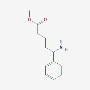 molecular formula C12H17NO2 B13299236 Methyl 5-amino-5-phenylpentanoate 