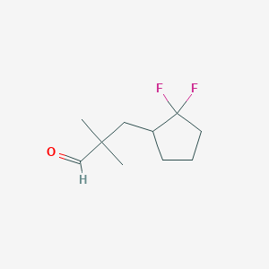 molecular formula C10H16F2O B13299435 3-(2,2-Difluorocyclopentyl)-2,2-dimethylpropanal 