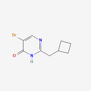 molecular formula C9H11BrN2O B13299482 5-Bromo-2-(cyclobutylmethyl)-3,4-dihydropyrimidin-4-one 