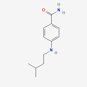 molecular formula C12H18N2O B13299489 4-[(3-Methylbutyl)amino]benzamide 