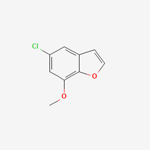 molecular formula C9H7ClO2 B13299507 5-Chloro-7-methoxy-1-benzofuran 