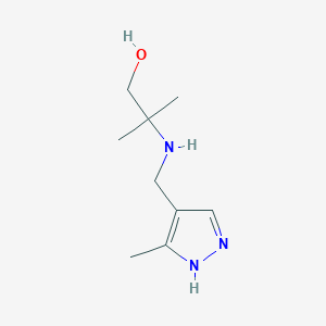 2-Methyl-2-{[(3-methyl-1H-pyrazol-4-yl)methyl]amino}propan-1-ol