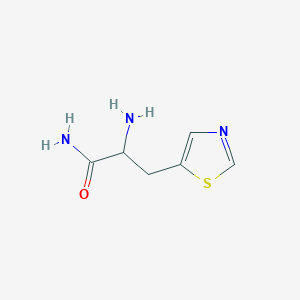 molecular formula C6H9N3OS B13299519 2-Amino-3-(1,3-thiazol-5-yl)propanamide 