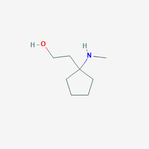 molecular formula C8H17NO B13299568 2-[1-(Methylamino)cyclopentyl]ethanol 