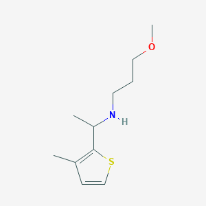 molecular formula C11H19NOS B13299599 (3-Methoxypropyl)[1-(3-methylthiophen-2-yl)ethyl]amine 