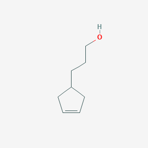 molecular formula C8H14O B13299671 3-(Cyclopent-3-en-1-yl)propan-1-ol CAS No. 767-06-6