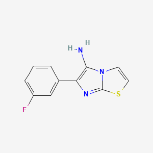 molecular formula C11H8FN3S B13299686 6-(3-Fluorophenyl)imidazo[2,1-b][1,3]thiazol-5-amine 