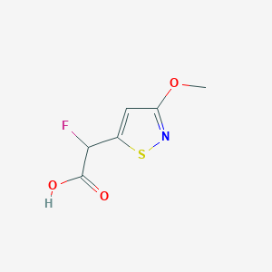 molecular formula C6H6FNO3S B13299687 2-Fluoro-2-(3-methoxy-1,2-thiazol-5-yl)acetic acid 