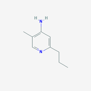 molecular formula C9H14N2 B13299697 5-Methyl-2-propylpyridin-4-amine 