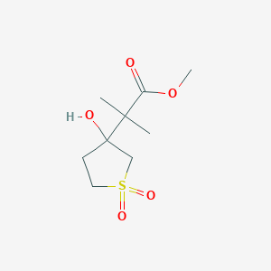 molecular formula C9H16O5S B13299713 Methyl 2-(3-hydroxy-1,1-dioxothiolan-3-yl)-2-methylpropanoate 