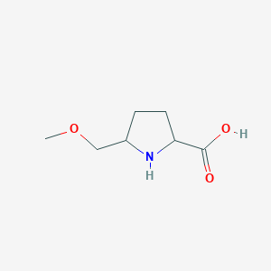 molecular formula C7H13NO3 B13299722 5-(Methoxymethyl)pyrrolidine-2-carboxylic acid 