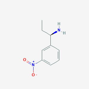 molecular formula C9H12N2O2 B13299782 (1R)-1-(3-nitrophenyl)propan-1-amine 