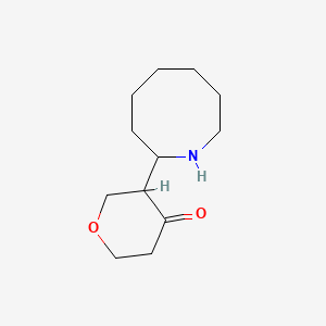 molecular formula C12H21NO2 B13299810 3-(Azocan-2-yl)oxan-4-one 