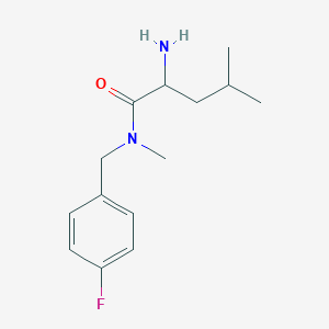 molecular formula C14H21FN2O B13299818 2-amino-N-[(4-fluorophenyl)methyl]-N,4-dimethylpentanamide 