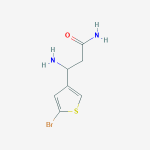 molecular formula C7H9BrN2OS B13299866 3-Amino-3-(5-bromothiophen-3-yl)propanamide 