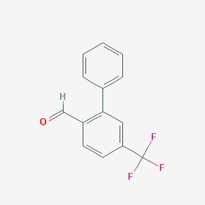 molecular formula C14H9F3O B13299881 2-Formyl-5-(trifluoromethyl)biphenyl 