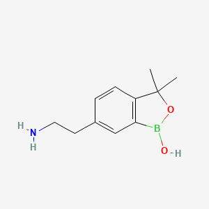 molecular formula C11H16BNO2 B13299887 2,1-Benzoxaborole-6-ethanamine, 1,3-dihydro-1-hydroxy-3,3-dimethyl- 