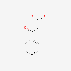 molecular formula C12H16O3 B13299915 1-Propanone, 3,3-dimethoxy-1-(4-methylphenyl)- 