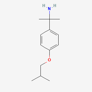 molecular formula C13H21NO B13299930 2-[4-(2-Methylpropoxy)phenyl]propan-2-amine 