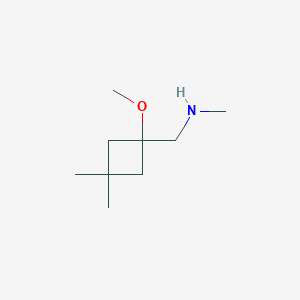 molecular formula C9H19NO B13300059 [(1-Methoxy-3,3-dimethylcyclobutyl)methyl](methyl)amine 