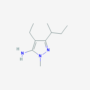 molecular formula C10H19N3 B13300079 3-(Butan-2-YL)-4-ethyl-1-methyl-1H-pyrazol-5-amine 