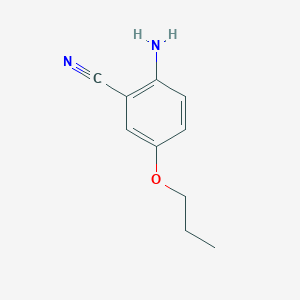 molecular formula C10H12N2O B13300089 2-Amino-5-propoxybenzonitrile 