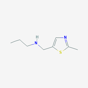 molecular formula C8H14N2S B13300097 [(2-Methyl-1,3-thiazol-5-YL)methyl](propyl)amine 