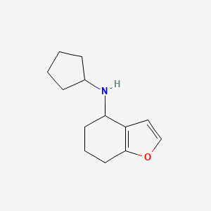 molecular formula C13H19NO B13300108 N-cyclopentyl-4,5,6,7-tetrahydro-1-benzofuran-4-amine 