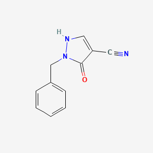 molecular formula C11H9N3O B13300124 1-Benzyl-5-hydroxy-1H-pyrazole-4-carbonitrile 