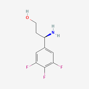 molecular formula C9H10F3NO B13300131 (3R)-3-Amino-3-(3,4,5-trifluorophenyl)propan-1-OL 